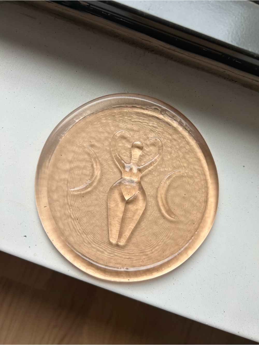 Amber Goddess Decorative Glass Disk